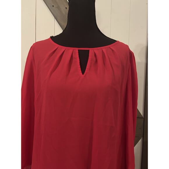 Express Red Blouse Small lightweight office dressy - Picture 1 of 8